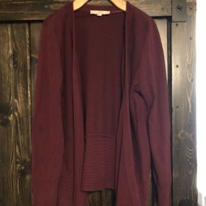 The Limited wine colored open cardigan